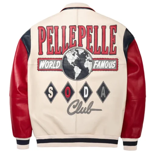 Pelle Pelle World Famous Soda Club 1978 Cream Real Leather Jacket