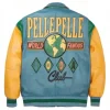 Pelle Pelle World Famous Soda Club 1978 Turquoise and Yellow Leather Jacket