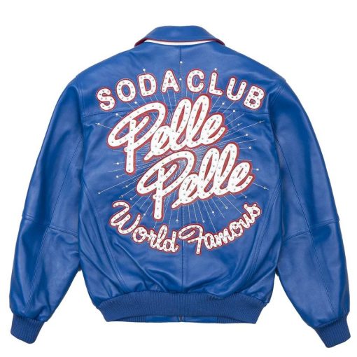 Pelle Pelle World Famous Soda Club Blue Leather Jacket