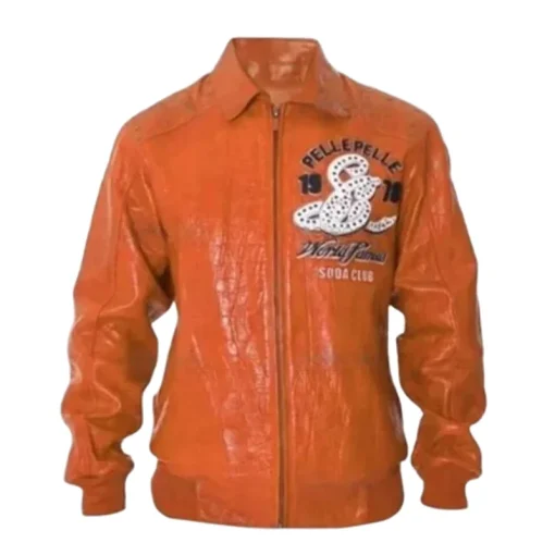Pelle Pelle World Finest MB 1978 Soda Club Orange Leather Jacket