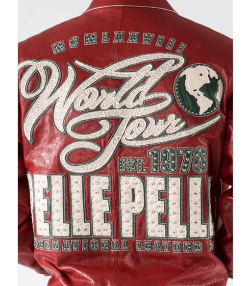 Pelle Pelle World Tour Est 1978 International Red Leather Jacket