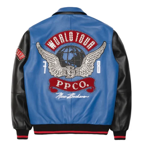 Pelle Pelle World Tour Marc Buchanan 1978 Blue Genuine Leather Jacket