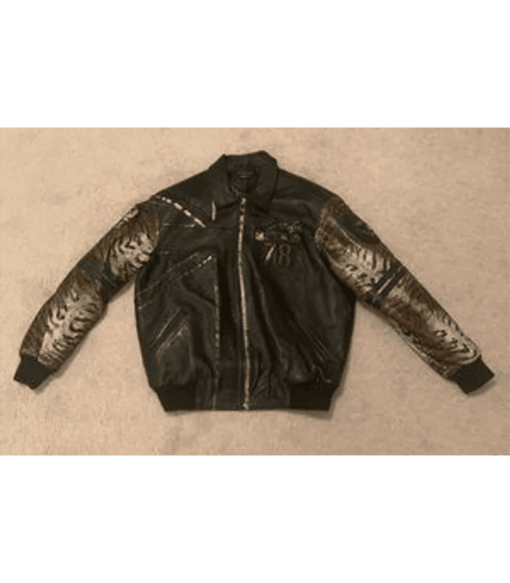 Pelle Pelle Jacket Vintage Tiger Black Moto Bomber Jacket