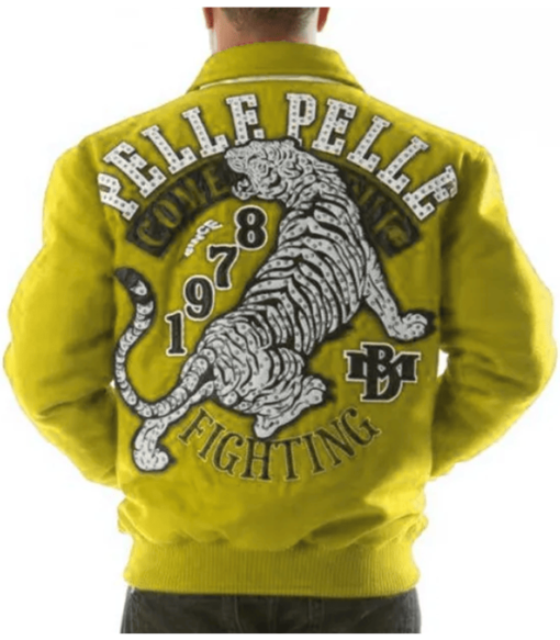 Pelle Pelle Come Out Fighting Olive Tiger Jacketc