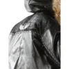 Pelle Pelle's Black Fur Hooded Top Grain Leather Jacket For Men
