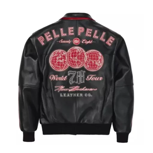 Pelle Pelle's Men Marc Buchanan 1978 World Tour Black Plush Leather Jacket 2023