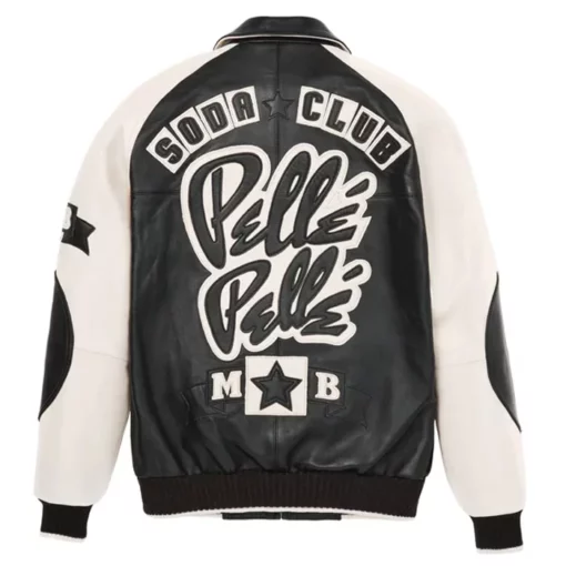 Pelle Pelle's Men Soda Club Plush White and Black Leather Jacket 2023