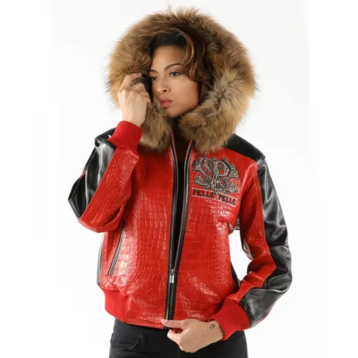 Pelle Pelle’s Womens Forever Flawless Red Leather Jacket