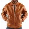 Pelle Pelle's new Basic in Chestnut Alligator Brown Leather Jacket