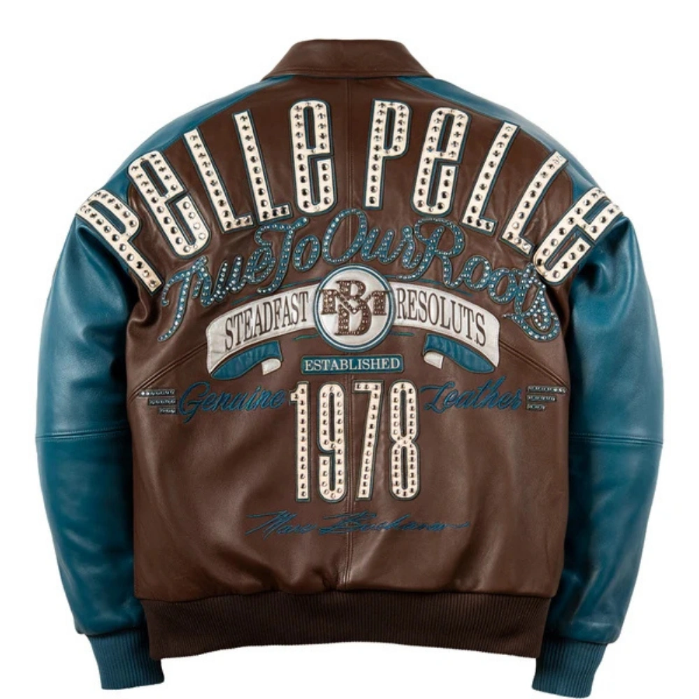 Pelle pelle true to our roots 1978 brown teal leather jacket-1