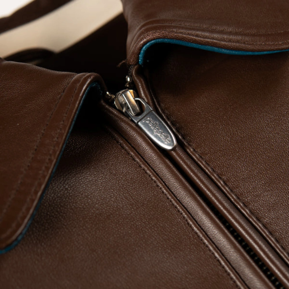 Pelle pelle true to our roots 1978 brown teal leather jacket-2