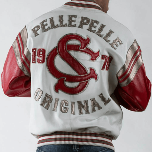Soda Club Pelle Pelle 1978 Original Red and White Leather Jacket