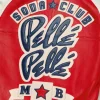 Soda Club Pelle Pelle MB Plush Red and White Full Grain Leather Jacket