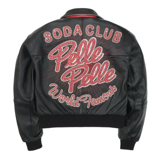 Soda Club Pelle Pelle Marc Buchanan World Famous Women’s Black Crop Leather Jacket
