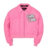 Soda Club Pelle Pelle Marc Buchanan World Famous Women’s Crop Studded Pink Leather Jacket