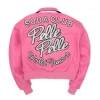 Soda Club Pelle Pelle Marc Buchanan World Famous Women’s Crop Studded Pink Real Leather Jacket