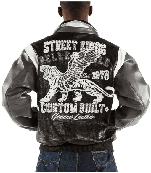 Street King Mens Pelle Pelle Est 1978 Genuine Black  Leather Jacket