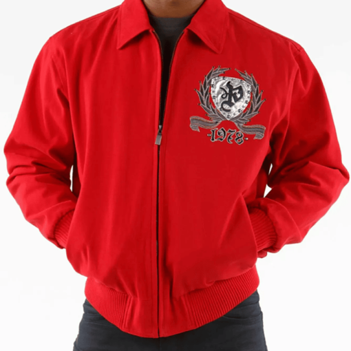 Pelle Pelle Red All For One Studded Wool Jacket