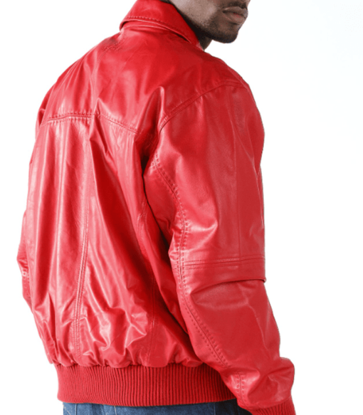 Pelle Pelle Red Premium Grain Leather Zippered Jacket