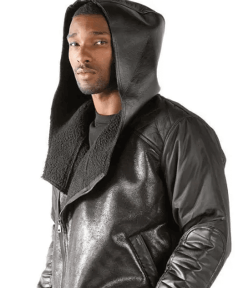 Pelle Pelle Fur Lined Asymmetrical Hooded Jacket