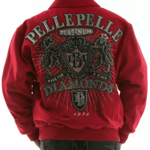 Pelle Pelle Diamonds Red Made for King Wool Jacket