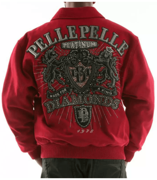 Pelle Pelle Diamonds Red Made for King Wool Jacket