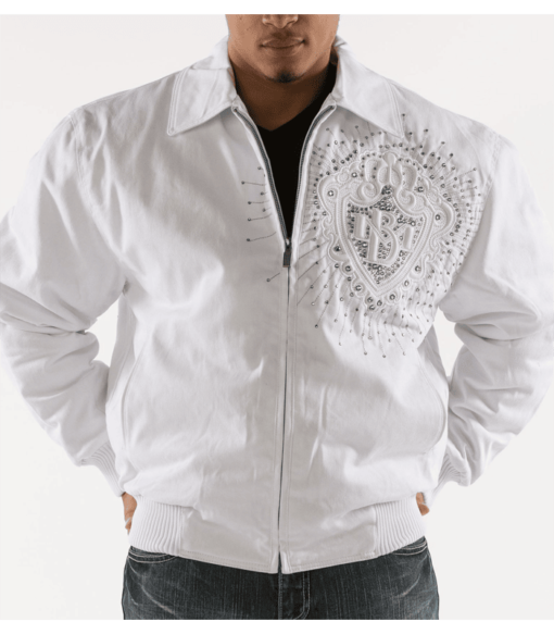 Pelle Pelle Platinum & Diamonds White Twill Jacket