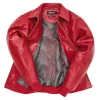 Vintage Pelle Pelle Red Puff Plush Full Grain Leather Jacket