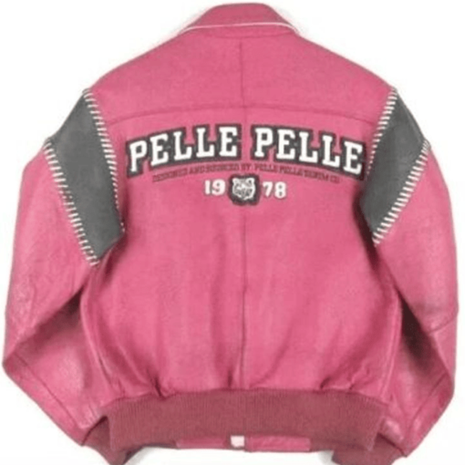 Vintage Pink Pelle Pelle Leather Zippered Jacket