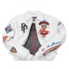White Pelle Pelle American Bruiser Plush Crop Leather Jacket