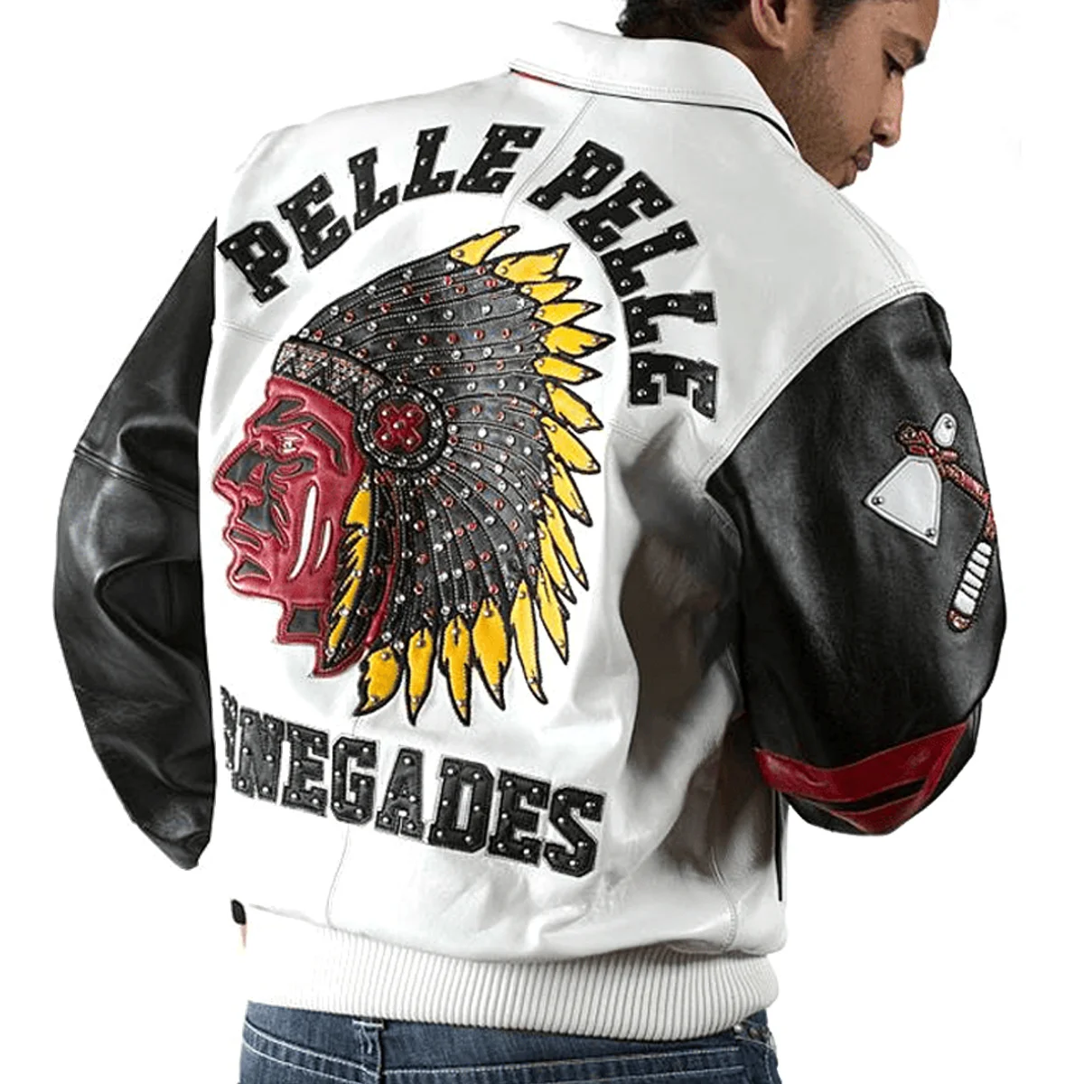 White Pelle Pelle Men’s Renegades Chief Keef Studded Leather Jacket