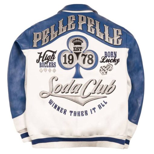 White Pelle Pelle Soda Club Winner Takes All Leather Jacket