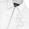 White Pelle Pelle Stones Real Leather Jacket