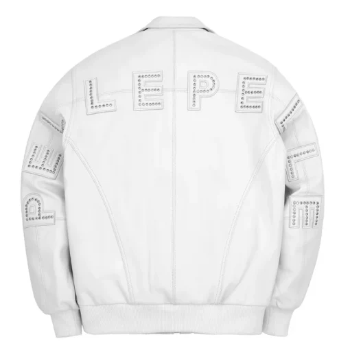 White Pelle Pelle Stones Top Grain Leather Jacket