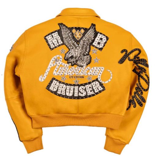 Women Pelle Pelle Yellow American Bruiser Women Crop Jacket