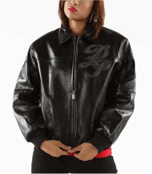 Women Black Leather Pelle Pelle Jacket
