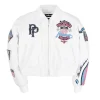 Women’s Pelle Pelle American Bruiser Marc Buchanan Plush White Crop Leather Jacket