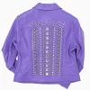 Women's Pelle Pelle Amethyst Purple Studded Full GrainLeather Jacket