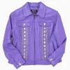 Women's Pelle Pelle Amethyst Purple Studded Leather Jacket