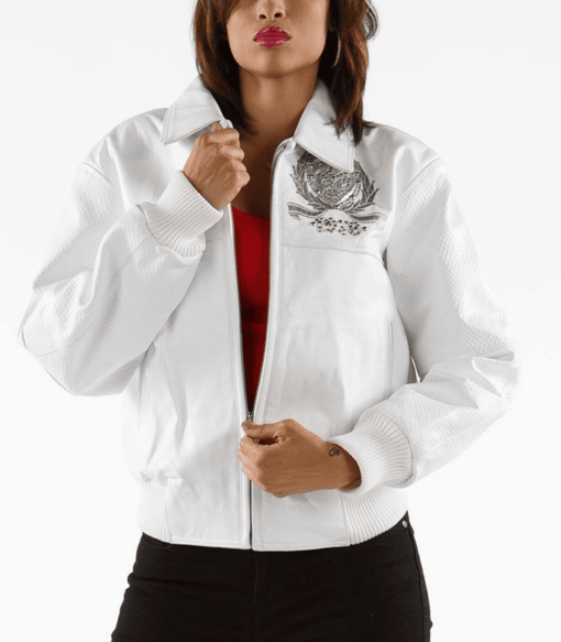 Womens Pelle Pelle White Leather Jacket