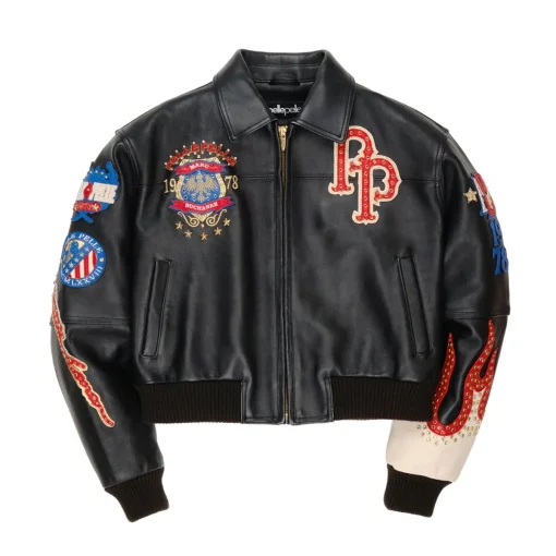 Women's Pelle Pelle World Famous Marc Buchanan 1978 Black Crop Leather Jacket