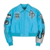 Women's Pelle Pelle World Famous Marc Buchanan 1978 Light Teal Crop Leather Jacket