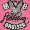 Women's Pink Pelle Pelle Marc Buchanan American Bruiser Plush High Quality Leather Crop Jacket