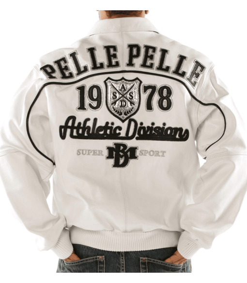 Pelle Pelle Athletic Division White Leather Jacket